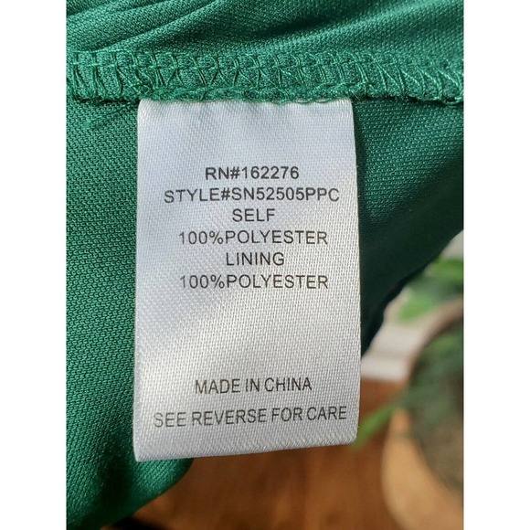 Les Serien Green Floral Polyester Scoop Neck Long Sleeve Knee Length Dress S - Picture 10 of 12